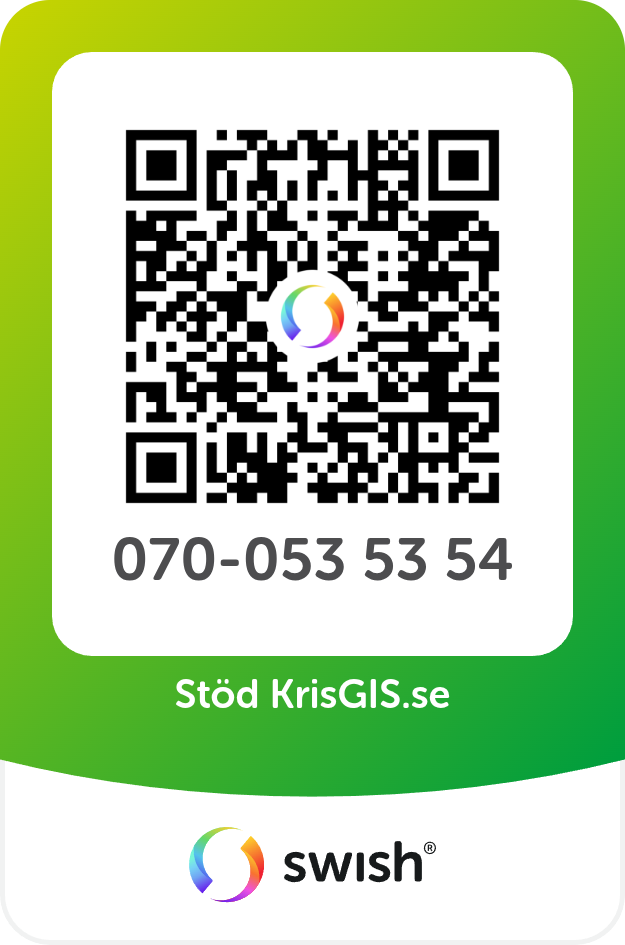 Swish-QR för frivilligt stöd till KrisGIS